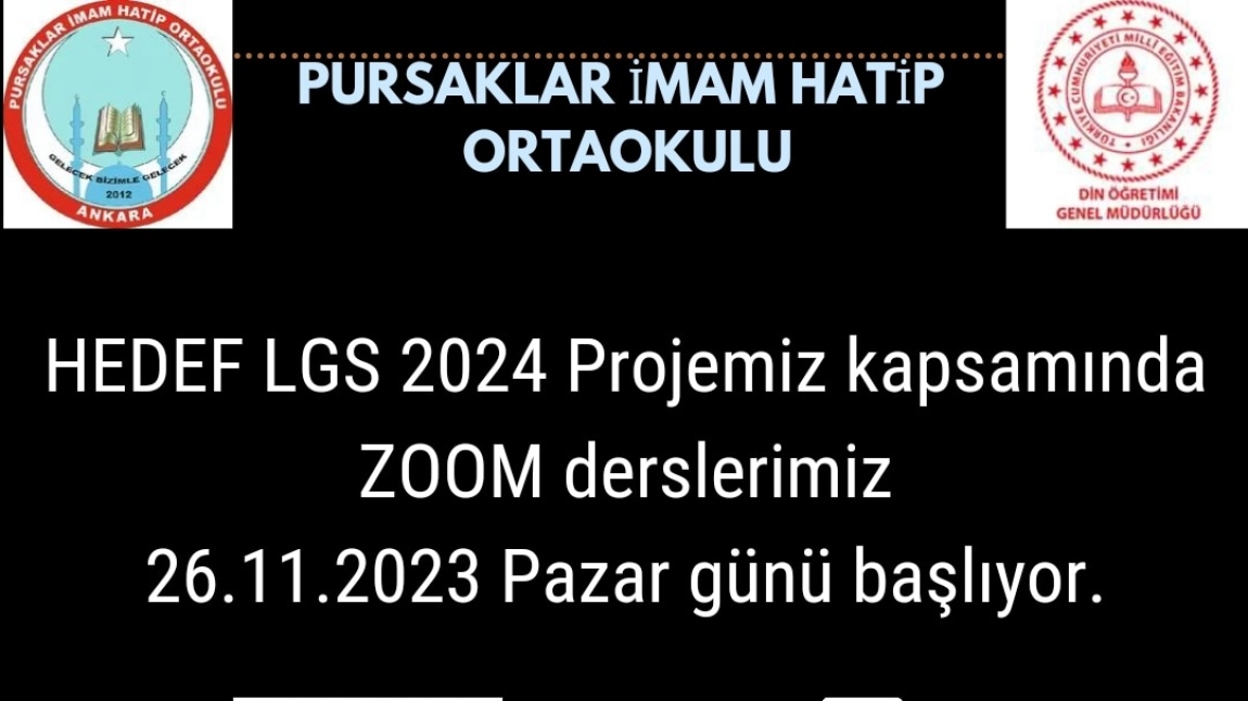 HEDEF LGS 2024 KAPSAMINDA ZOOM DERSLERİ BAŞLIYOR